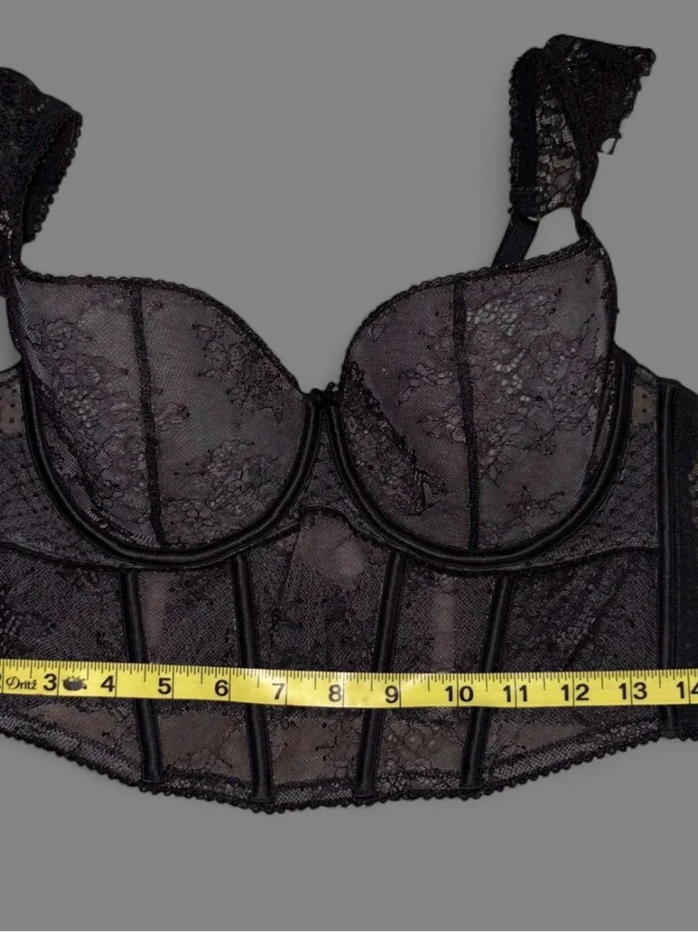 Victoria's Secret Black Lace Longline Bustier Bralette
